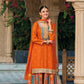 Anaita Orange Premium Embroidered Chinon Readymade Salwar Suit