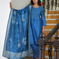 Vaasva Women's Indigo Muslin Digital Printed Suit Set | Swadesiicart