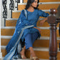 Vaasva Women's Indigo Muslin Digital Printed Suit Set | Swadesiicart