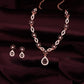 Tehzeeb Creations Elegant Maroon Polished American Diamond (Ad) Studded Necklace And Earring Set For Women - Swadesiicart