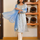 Vaasva Women's Classic Cream Cotton Foil Printedembroidered Suit Set | Swadesiicart