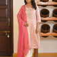Vaasva Women's Classic Cream Cotton Foil Printedembroidered Suit Set | Swadesiicart