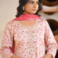 Vaasva Women's Classic Cream Cotton Foil Printedembroidered Suit Set | Swadesiicart