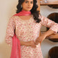 Vaasva Women's Classic Cream Cotton Foil Printedembroidered Suit Set | Swadesiicart