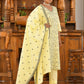 Vaasva Women's Cotton Solid Lemon Embroidered Suit Set | Swadesiicart