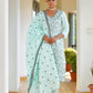 Vaasva Women's Cotton Solid Sky Embroidered Suit Set | Swadesiicart