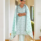 Vaasva Women's Cotton Solid Sky Embroidered Suit Set | Swadesiicart