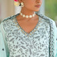 Vaasva Women's Cotton Solid Sky Embroidered Suit Set | Swadesiicart