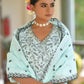 Vaasva Women's Cotton Solid Sky Embroidered Suit Set | Swadesiicart