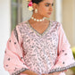 Vaasva Women's Cotton Solid Candy Embroidered Suit Set | Swadesiicart