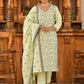 Vaasva Women's Cotton Solid Pista Embroidered Suit Set | Swadesiicart
