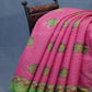 Rose Pink Printed Cotton Brasso Saree By Gayathri Reddy Designer Studio | Swadesiicart