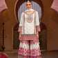 Anaita White Chinon Embroidered Readymade Salwar Suit