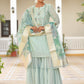 Vaasva Women's Aqua Marine Chanderi Sharara Set | Swadesiicart