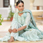 Vaasva Women's Aqua Marine Chanderi Sharara Set | Swadesiicart