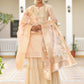 Vaasva Women's Peach Chanderi Sharara Set | Swadesiicart