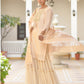 Vaasva Women's Peach Chanderi Sharara Set | Swadesiicart