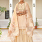 Vaasva Women's Peach Chanderi Sharara Set | Swadesiicart