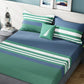 Nautica Bradford Blue & Green Striped 160 TC Pure Cotton King Bedsheet & 2 Pillow Covers - Swadesiicart