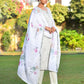 Vaasva Women's Grey Green Linen Suit Set With Cutwork Dupatta | Swadesiicart