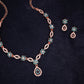 Tehzeeb Creations Elegant Sky Blue Polished American Diamond (Ad) Studded Necklace And Earring Set For Women - Swadesiicart