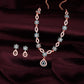 Tehzeeb Creations Elegant Sky Blue Polished American Diamond (Ad) Studded Necklace And Earring Set For Women - Swadesiicart