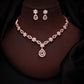 Tehzeeb Creations Elegant White Polished American Diamond (Ad) Studded Necklace And Earring Set For Women - Swadesiicart
