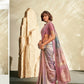 Anaita Purple Printed Handloom Khadi Silk Silk Saree With Blouse