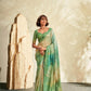 Anaita Green Printed Handloom Khadi Silk Silk Saree With Blouse