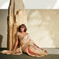 Anaita Cream Printed Handloom Khadi Silk Silk Saree With Blouse