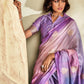 Anaita Lavender Printed Handloom Khadi Silk Silk Saree With Blouse