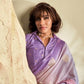 Anaita Lavender Printed Handloom Khadi Silk Silk Saree With Blouse