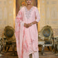Vaasva Women's Pink Linen Suit Set With Printed Dupatta | Swadesiicart
