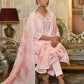Vaasva Women's Pink Linen Suit Set With Printed Dupatta | Swadesiicart