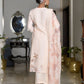 Vaasva Women's Peach Linen Suit Set With Printed Dupatta | Swadesiicart