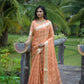 Vishnu Weaves Women's Orange Organza Silk Zari Woven Saree with Blouse - Swadesiicart