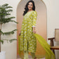 Vaasva Women Green Cotton Kurta With Cotton Pant & Dupatta | Swadesiicart