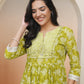 Vaasva Women Green Cotton Kurta With Cotton Pant & Dupatta | Swadesiicart