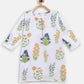 Ahalyaa White Cotton Straight Floral Printed Kids Kurta Pant Sets With Dupatta For Girls | Swadesiicart