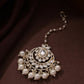 Tehzeeb Creations Gold-Polished Traditional Chandbali Drop Kundan & Pearl Earring With Tikka For Women - Swadesiicart