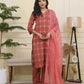 Vaasva Women Maroon Cotton Kurta With Cotton Pant & Dupatta | Swadesiicart