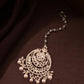 Tehzeeb Creations White Gold Trending Style Drop & Danglers Earring With Tikka For Girls & Women Diamond, Pearl Brass Drops - Swadesiicart