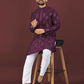 Anaita Purple Embroidered Silk Straight Kurta