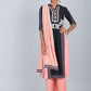 W for Woman Blue & Peach Mandarin Neck kurta