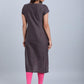 W for Woman Black & Green Printed Stylized Round Neck kurta