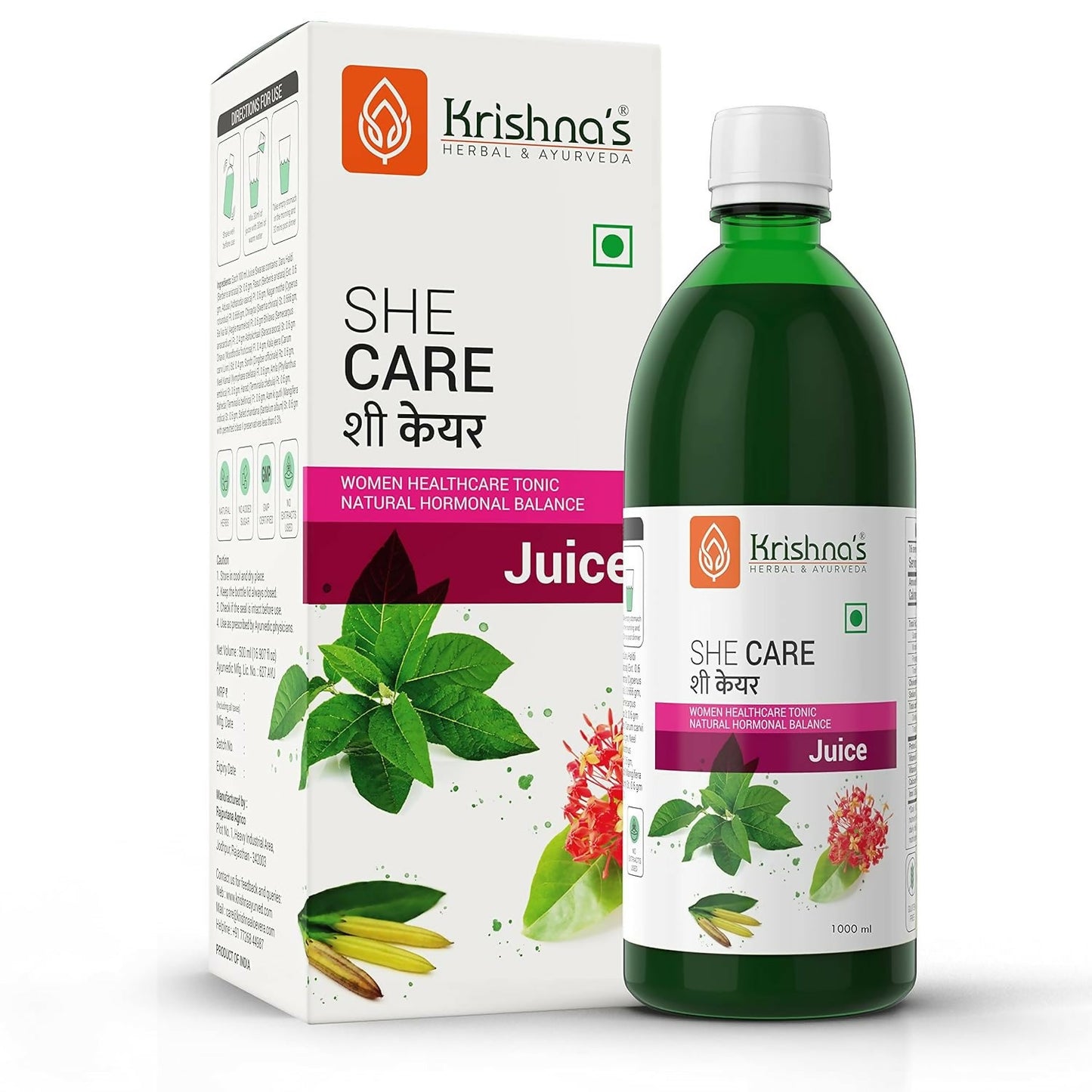 Krishna's Herbal & Ayurveda She Care Juice for Women Wellness - Swadesiicart