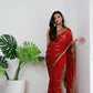 Vamsee Aaradhna Red Georgette Saree - Swadesiicart
