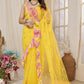 Partywear Designer Yellow Net Fancy Saree - Dyuti | Swadesiicart