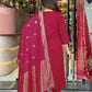 The52 Maroon Beautiful Embroidered Viscose Chanderi Fabric Straight Kurta Pant with Dupatta Set - Swadesiicart