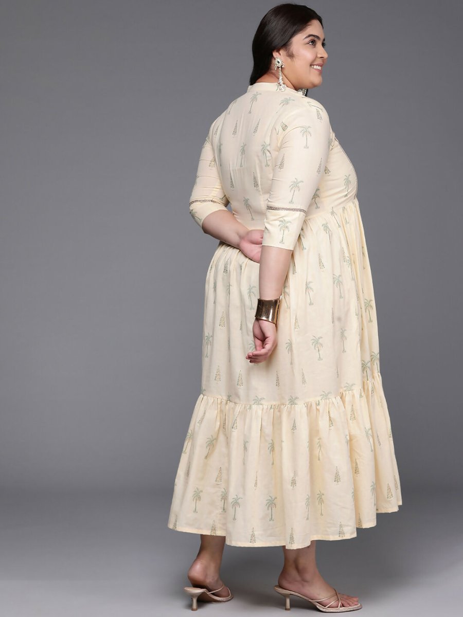 Ahalyaa Women's Traditional wear Ethnic Dress - Off White | Swadesiicart
